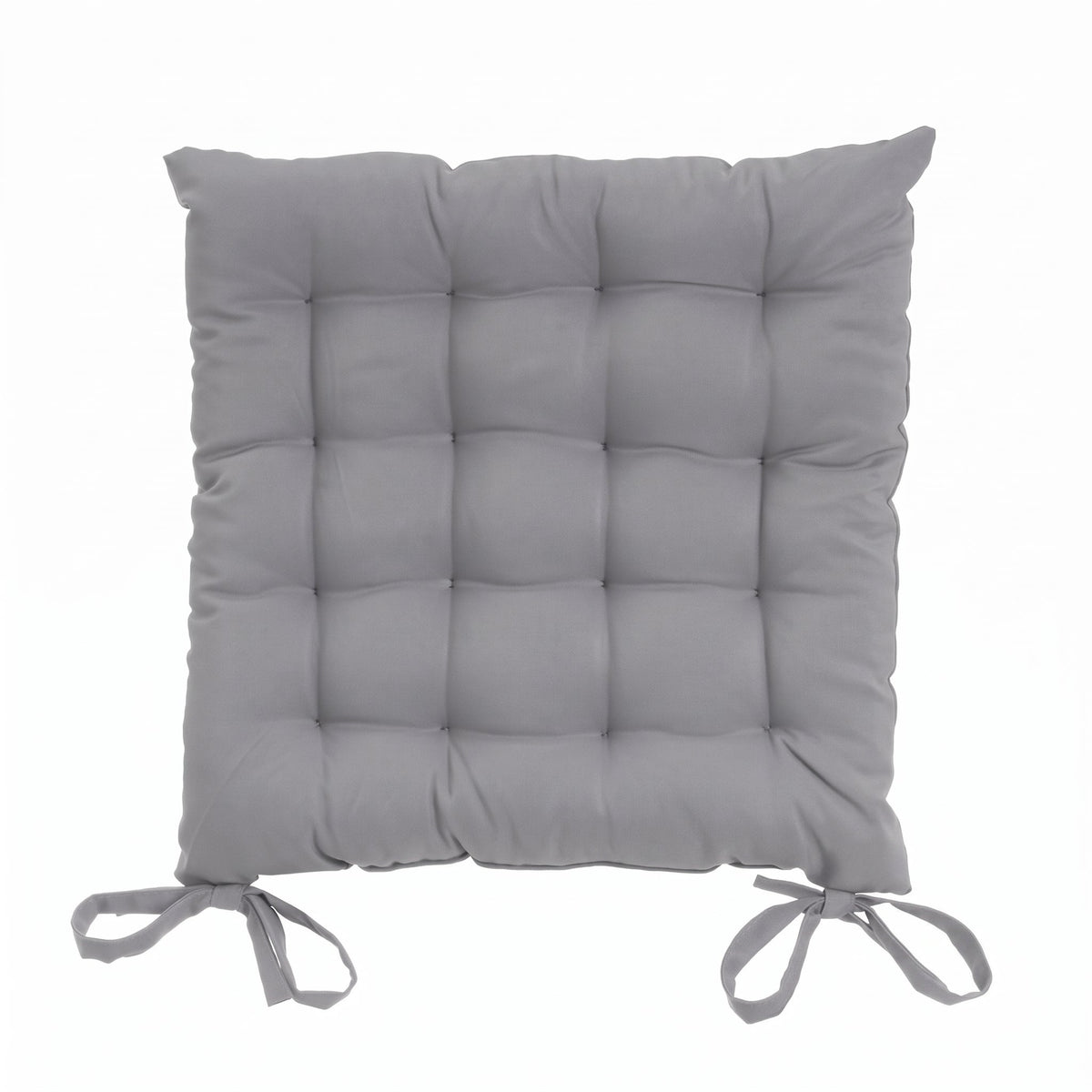 Set de 4 cojines de silla exterior Magic poliéster grises 40x40x5 cm
