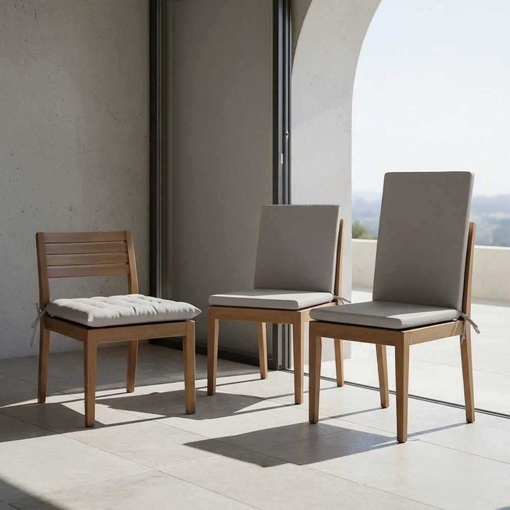 Set de 4 cojines de silla exterior Magic poliéster grises 40x40x5 cm