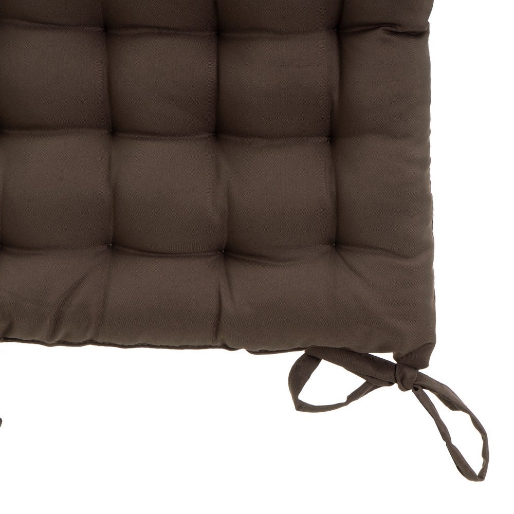 Set de 4 cojines de silla exterior Magic poliéster marrón 40x40x5 cm