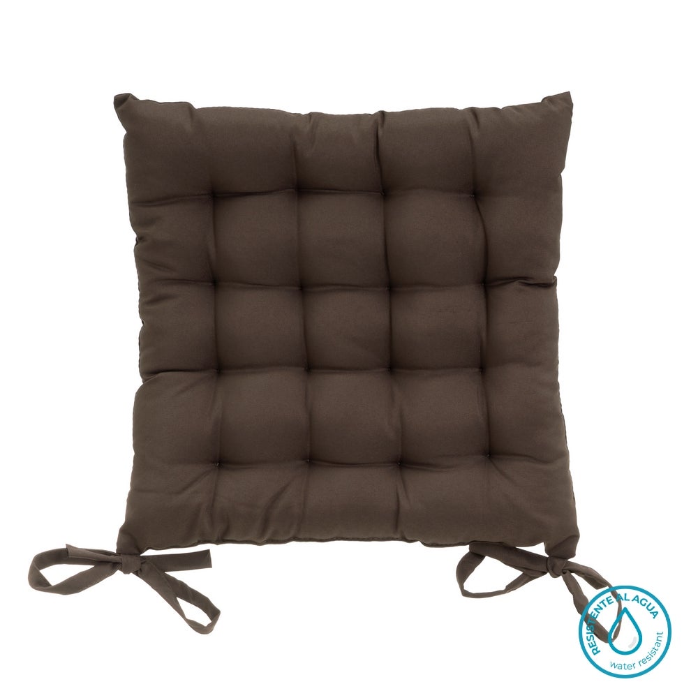 Set de 4 cojines de silla exterior Magic poliéster marrón 40x40x5 cm