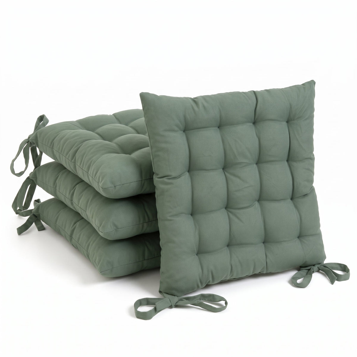 Set de 4 cojines de silla exterior Magic poliéster verde 40x40x5 cm