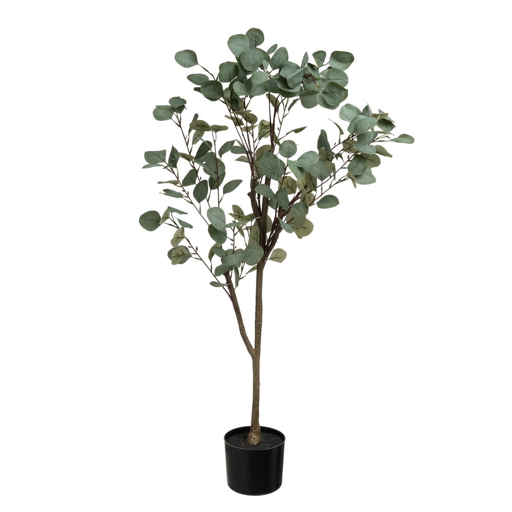 Set de 2 plantas de eucalipto verdes de plástico con maceta de 60x120 cm