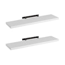 Set de 2 estantes de pared flotantes blancos de 100x24 cm