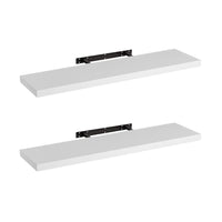 Set de 2 estantes de pared flotantes blancos de 100x24 cm