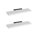 Set de 2 estantes de pared flotantes blancos de 80x24 cm