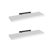 Conjunto de 2 prateleiras de parede flutuantes brancas de 80x24 cm