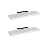 Set de 2 estantes de pared flotantes blancos de 80x24 cm