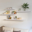 Set de 2 estantes de pared flotantes blancos de 80x24 cm