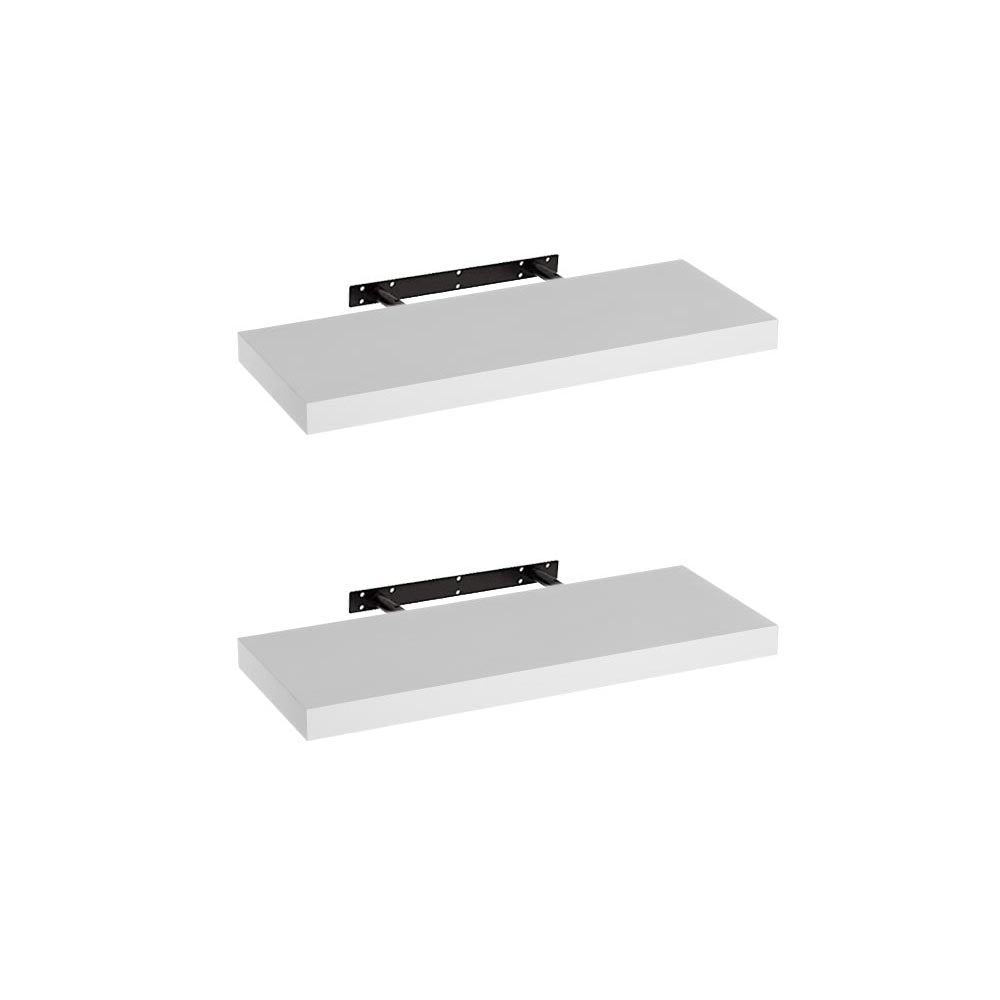 Set de 2 estantes de pared flotantes blancos de 60x24 cm
