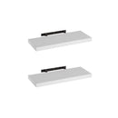 Set de 2 estantes de pared flotantes blancos de 60x24 cm