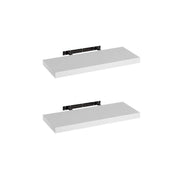 Conjunto de 2 prateleiras de parede flutuantes brancas de 60x24 cm