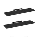 Set de 2 estantes de pared flotantes negros de 100x24 cm