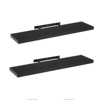 Set de 2 estantes de pared flotantes negros de 100x24 cm