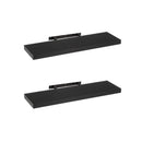 Set de 2 estantes de pared flotantes negros de 80x24 cm