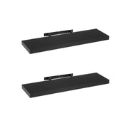 Set de 2 estantes de pared flotantes negros de 80x23,5x3,8 cm