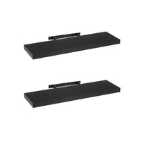 Set de 2 estantes de pared flotantes negros de 80x24 cm