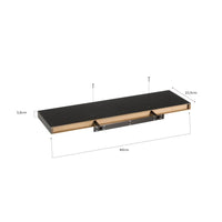Set de 2 estantes de pared flotantes negros de 80x24 cm