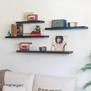 Set de 2 estantes de pared flotantes negros de 60x24 cm