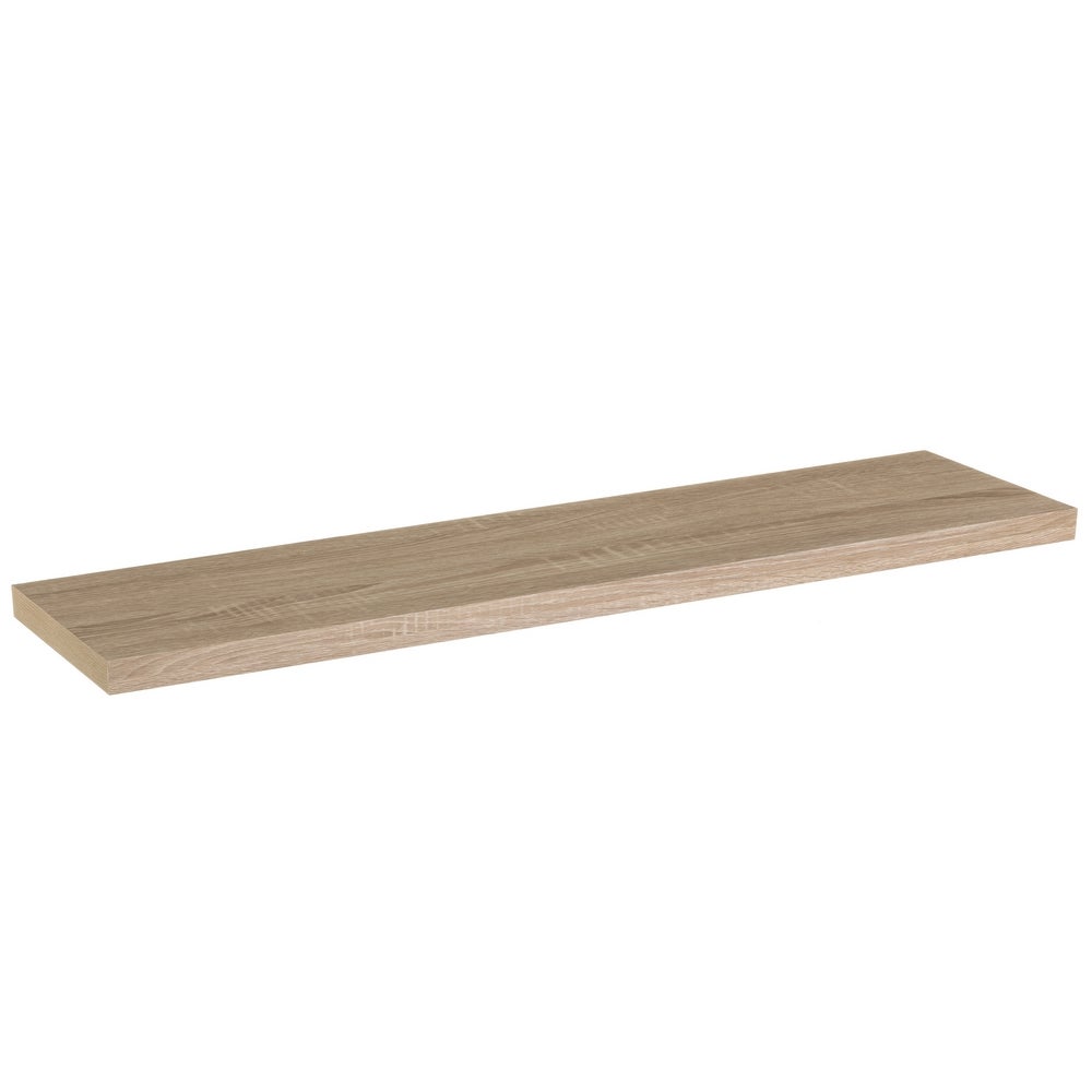Set de 2 estantes de pared flotantes color madera natural 120x23,5x3,8 cm