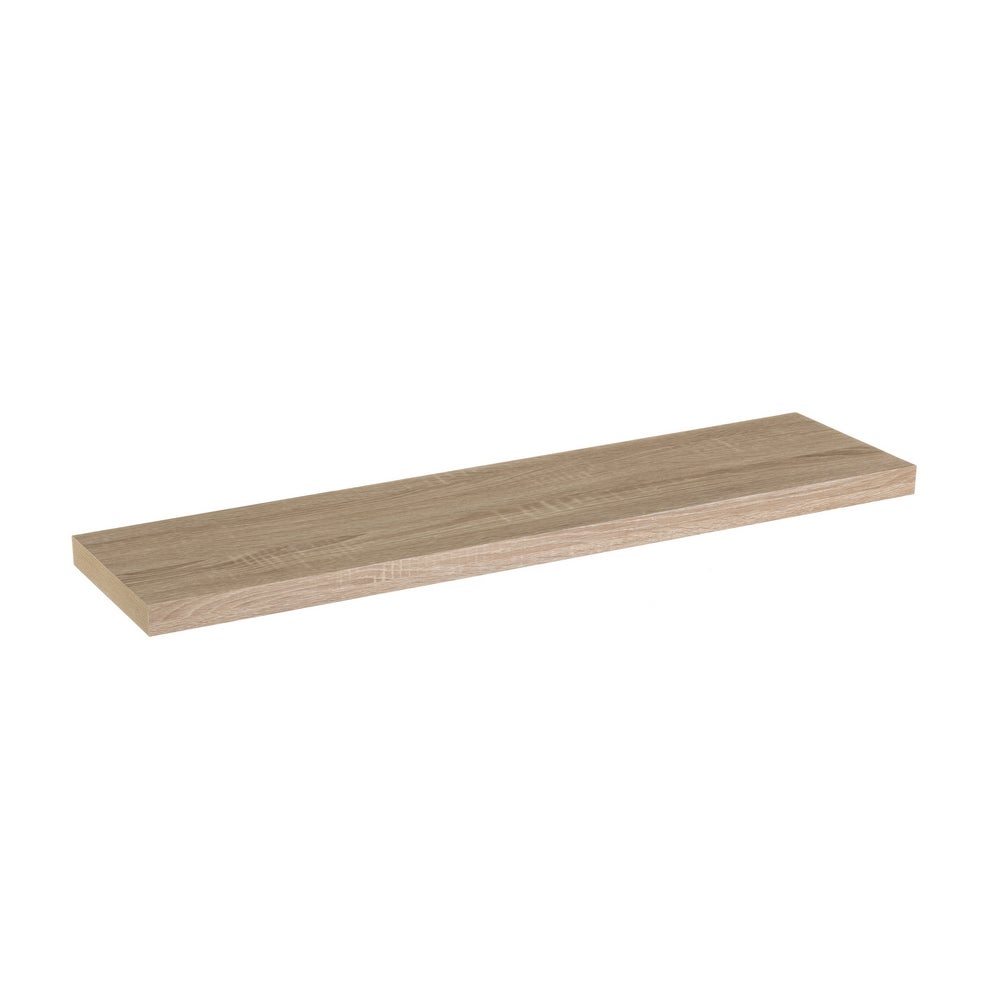 Conjunto de 2 prateleiras de parede flutuantes cor de madeira natural 100x23,5x3,8 cm