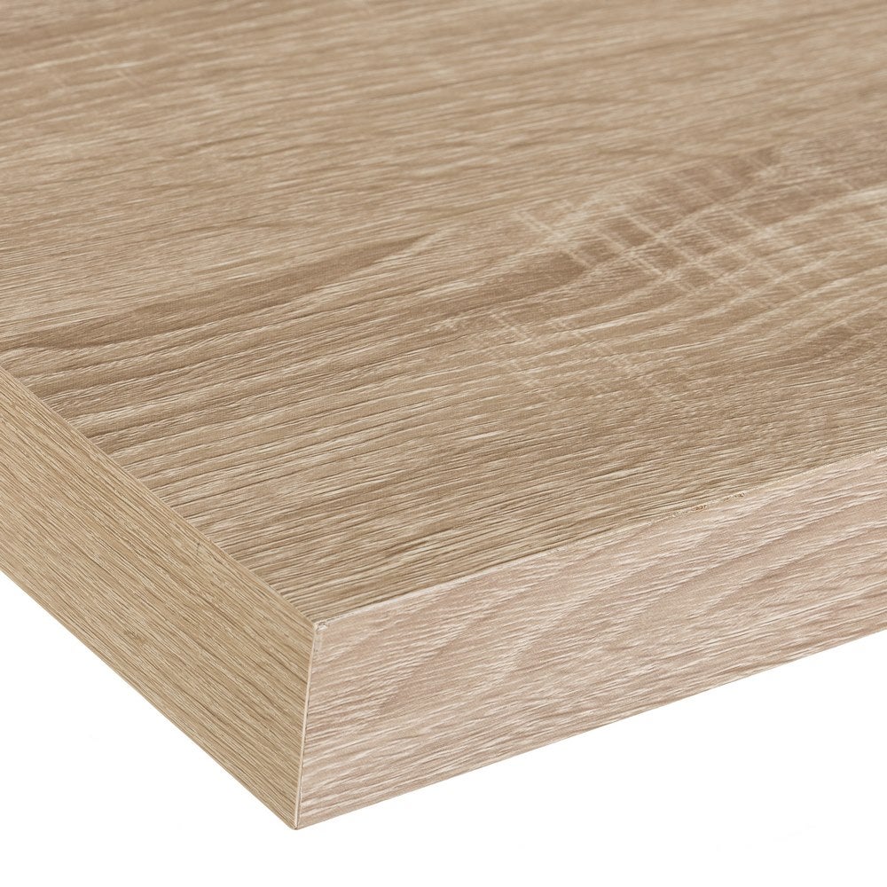 Conjunto de 2 prateleiras de parede flutuantes cor de madeira natural 100x23,5x3,8 cm