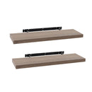 Set de 2 estantes de pared flotantes en tono natural de 80x24 cm