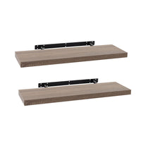 Set de 2 estantes de pared flotantes en tono natural de 80x24 cm