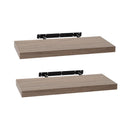 Set de 2 estantes de pared flotantes en tono natural de 60x24 cm