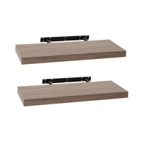 Set de 2 estantes de pared flotantes en tono natural de 60x24 cm