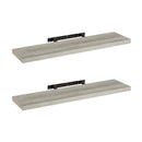 Set de 2 estantes de pared flotantes grises de 100x24 cm