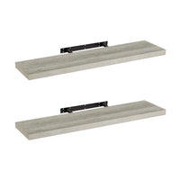 Set de 2 estantes de pared flotantes grises de 100x24 cm