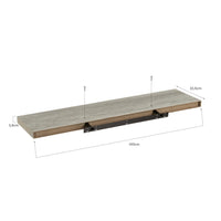 Set de 2 estantes de pared flotantes grises de 100x24 cm