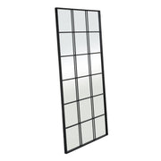 Espelho janela grande industrial preto metal e vidro 90x180 cm