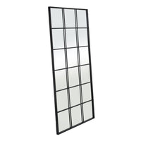 Espejo ventana grande negro de metal y cristal, de 90x180 cm