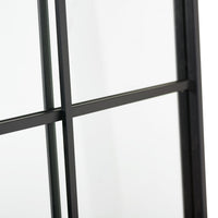 Espejo ventana grande negro de metal y cristal, de 90x180 cm