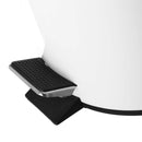 Papelera redonda de 5 litros con pedal de metal blanco