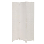 Biombo de papel trenzado blanco plegable en 3 secciones de 120x175 cm