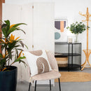 Biombo de papel trenzado blanco plegable en 3 secciones de 120x175 cm