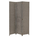 Biombo de papel trenzado gris plegable en 3 secciones de 120x175 cm