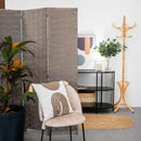 Biombo de papel trenzado gris plegable en 3 secciones de 120x175 cm