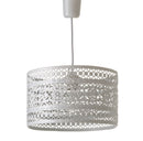 Lámpara de techo de metal blanco con diseí±o de flores de 29x18cm