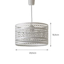 Lámpara de techo de metal blanco con diseí±o de flores de 29x18cm