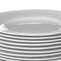 Set de 12 platos llanos redondos blancos de porcelana de Ø 27 cm