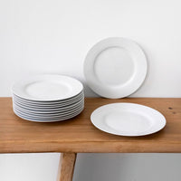 Set de 12 platos llanos redondos blancos de porcelana de Ø 27 cm