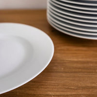 Set de 12 platos llanos redondos blancos de porcelana de Ø 27 cm