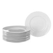 Conjunto de 12 pratos rasos redondos brancos de porcelana de Ø 27 cm