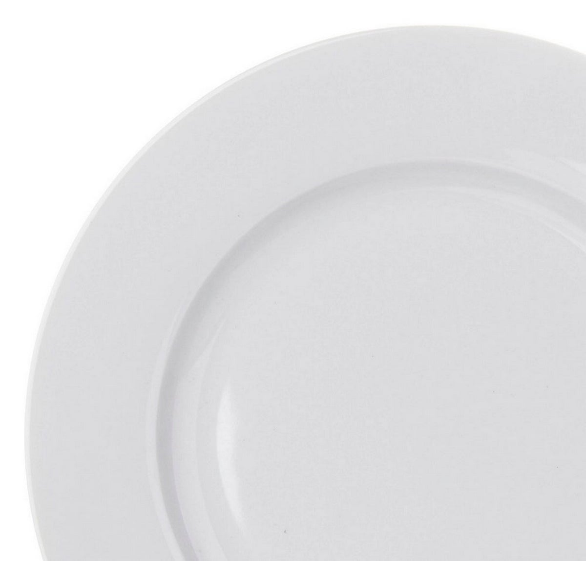 Set de 12 platos postre redondos blancos de porcelana de Ø 19 cm