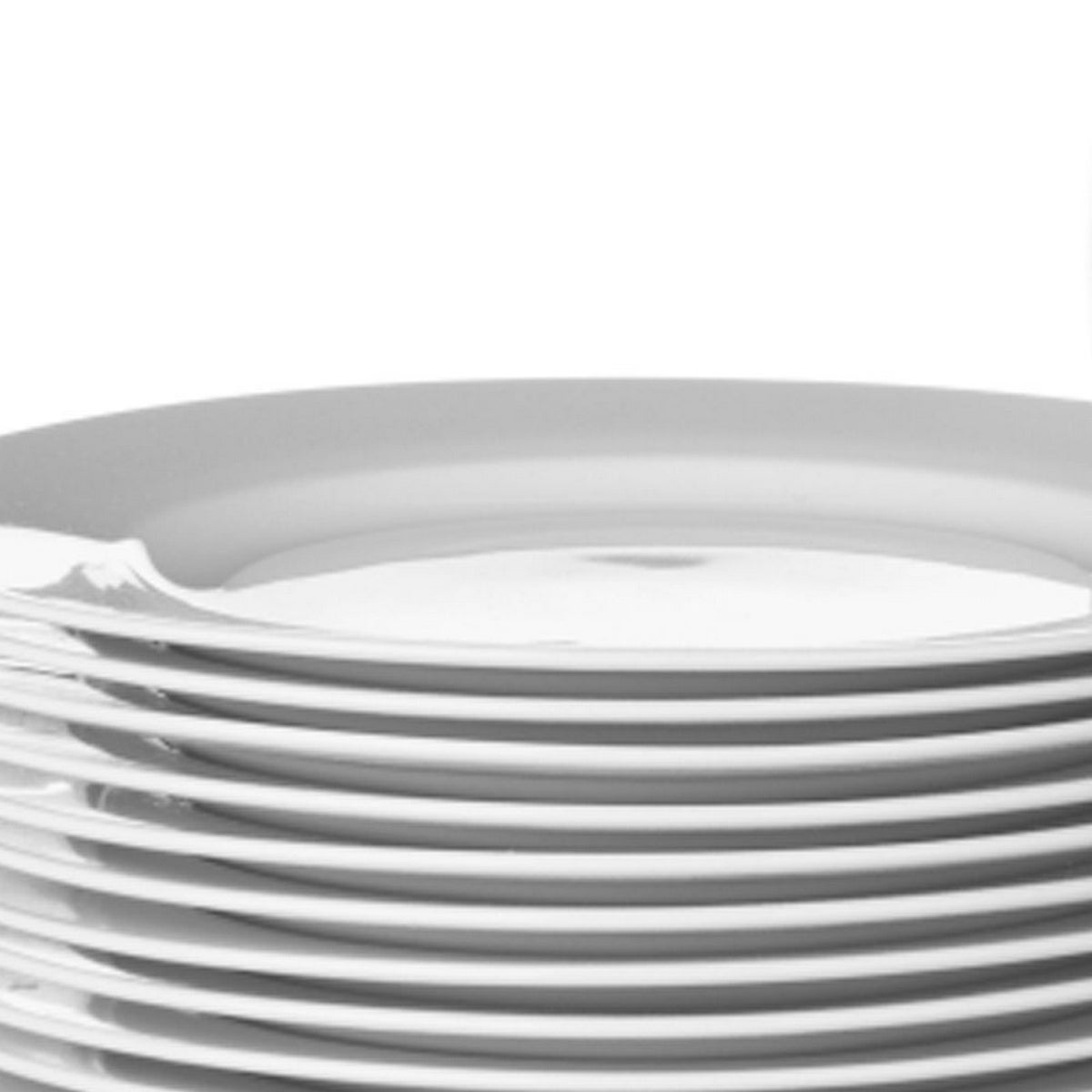 Set de 12 platos postre redondos blancos de porcelana de Ø 19 cm