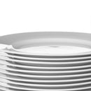 Set de 12 platos postre redondos blancos de porcelana de Ø 19 cm
