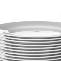 Set de 12 platos postre redondos blancos de porcelana de Ø 19 cm